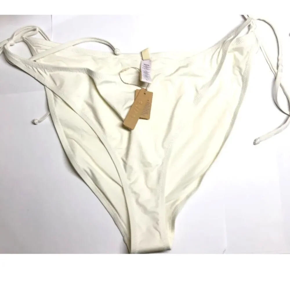 SKIMS Signature Swim Dipped Tie Bottoms Marble White NWT Size 4X
